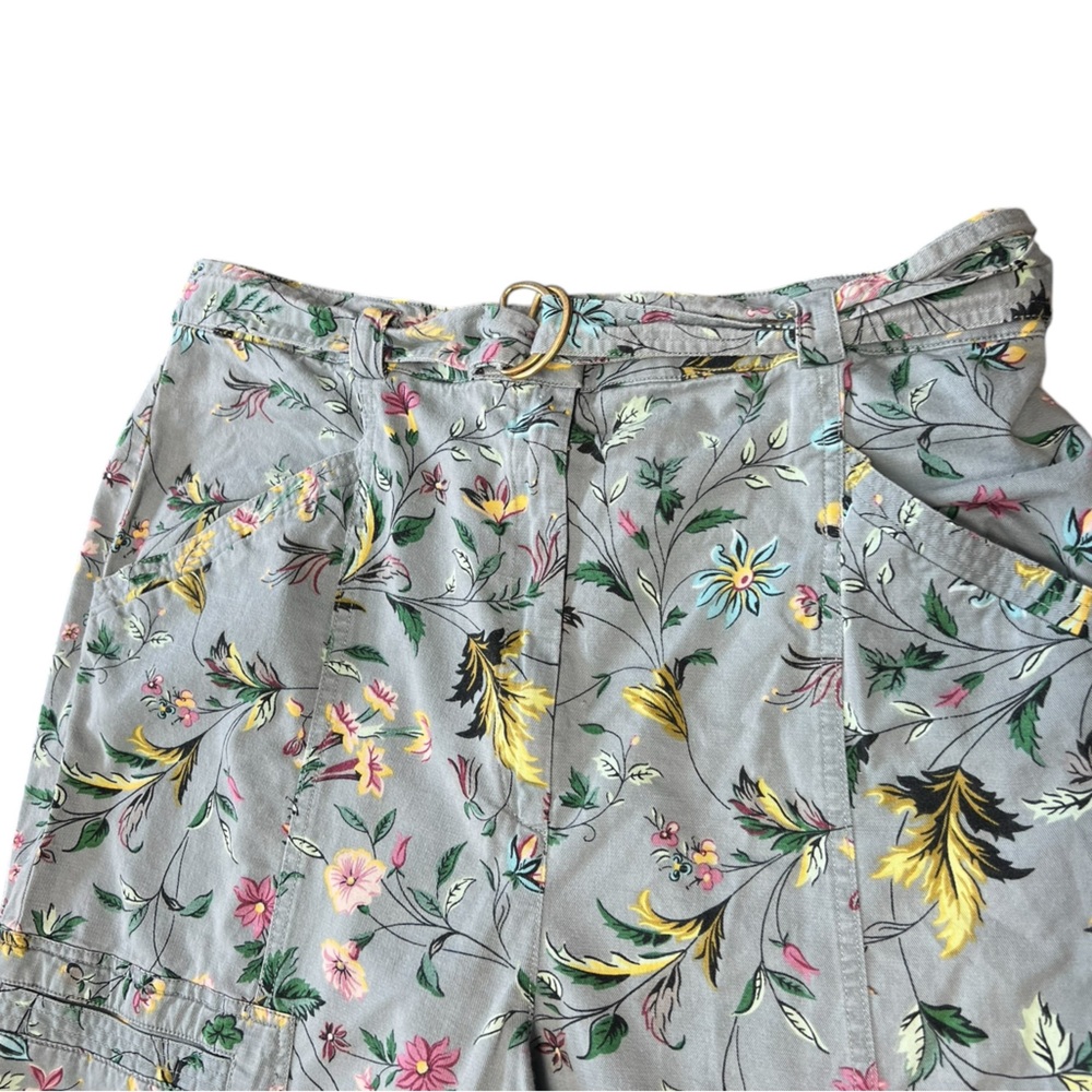Anthropologie Victoria floral cargo pants blue botanical floral boho feminine - Picture 6 of 14